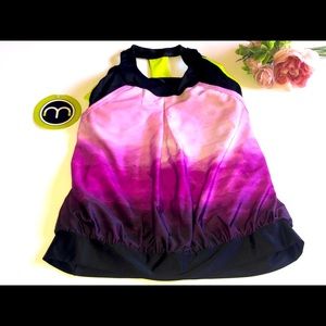 MOXIE LAYERED TANK VIOLET IRIS BLACK Tank Cycling Tank Bike riding Size Large